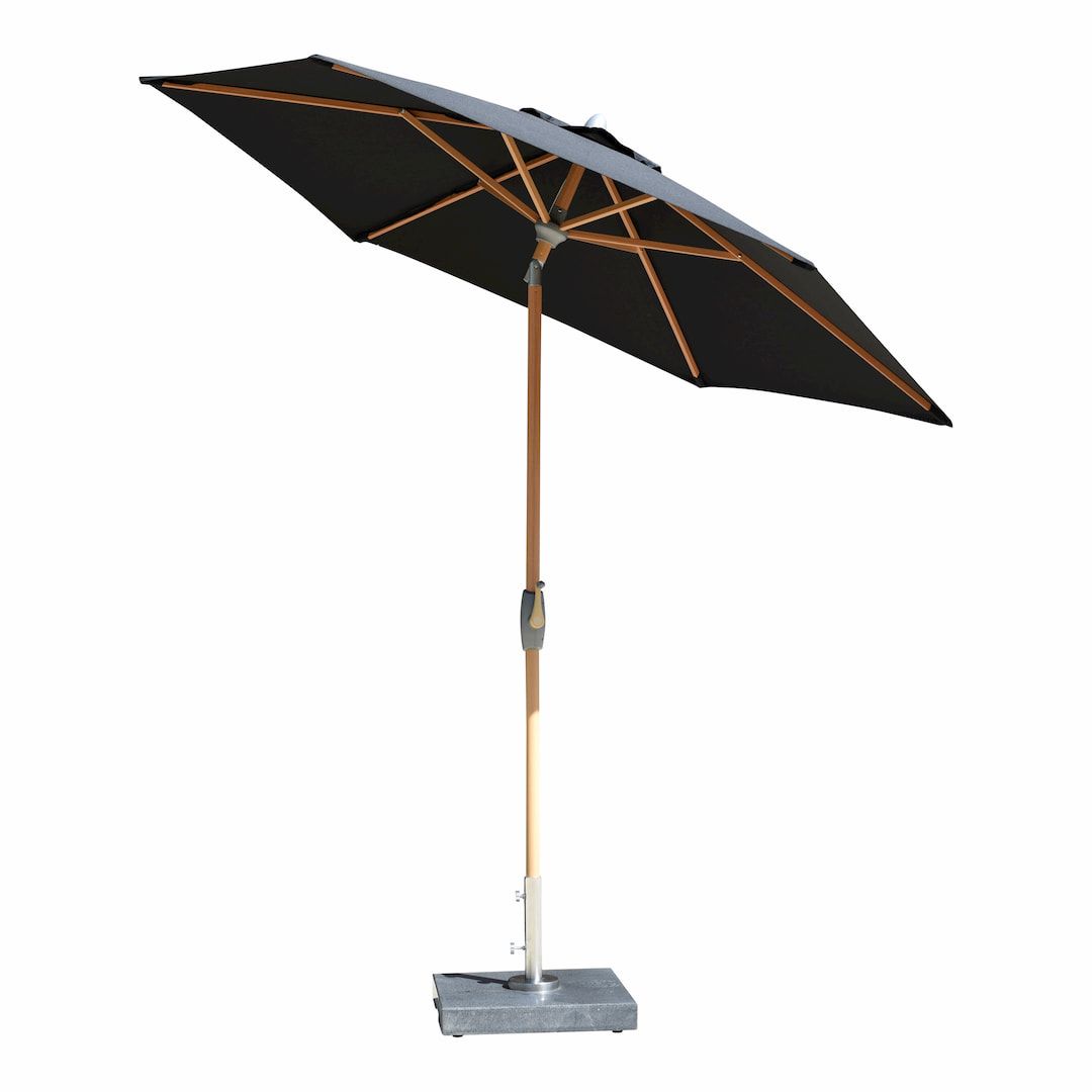 Stellar Auto Tilt Parasol – Teak Wood Finish Aluminium Frame – Bild 3