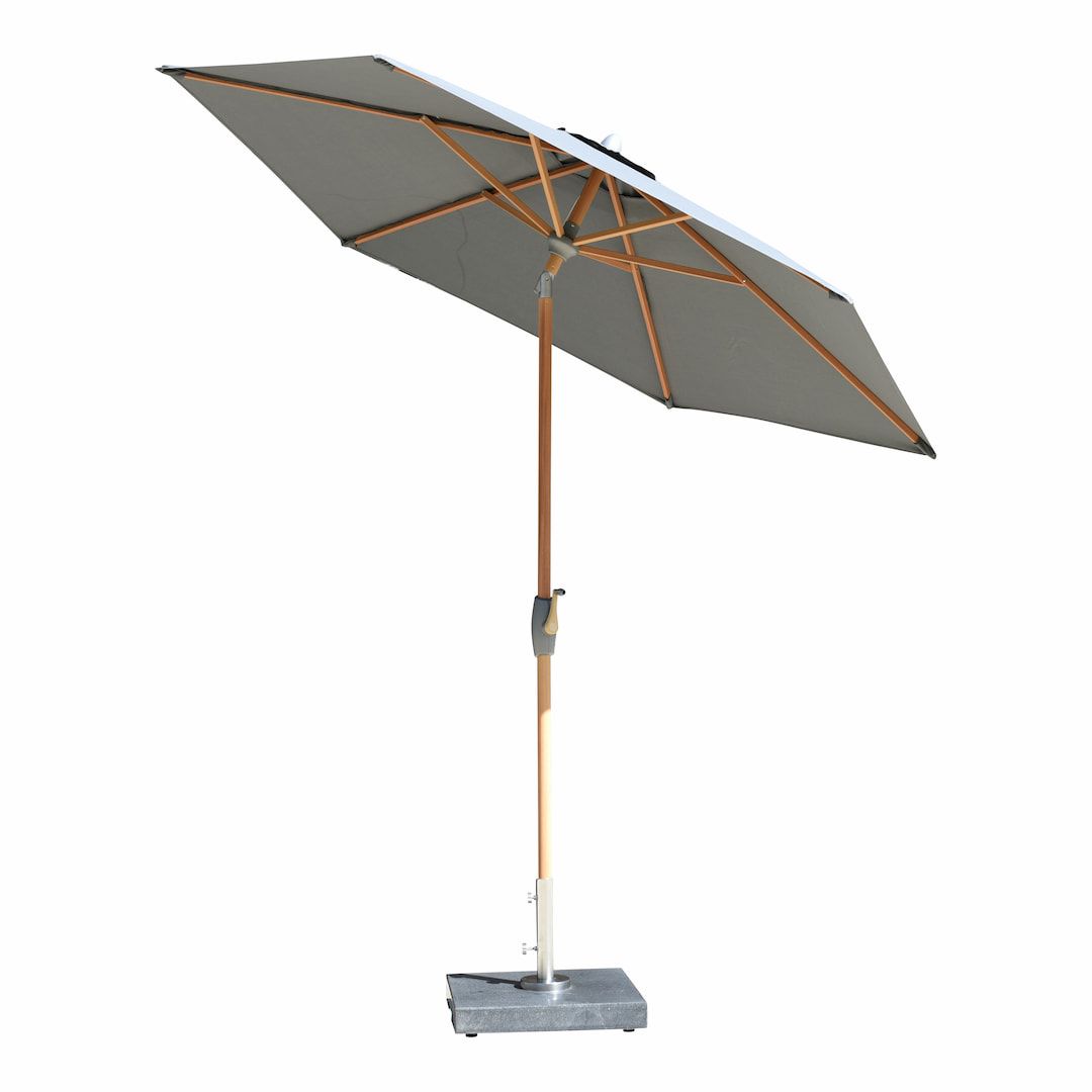 Stellar Auto Tilt Parasol – Teak Wood Finish Aluminium Frame – Bild 2